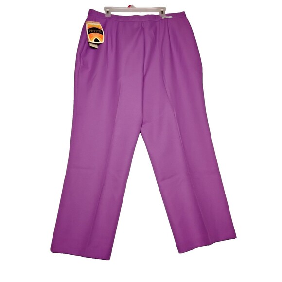 VINTAGE Laurente Pants Womens 42 Purple Elastic Waist petite  New With Tags USA - Picture 4 of 9